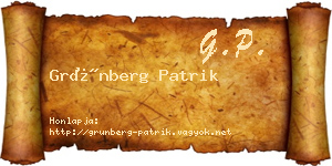Grünberg Patrik névjegykártya